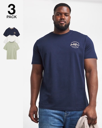 Jack & Jones Forest 3 Pack Crew Neck T-Shirt