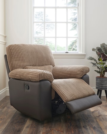 Harlow Fabric/Faux Leather Recliner Chair