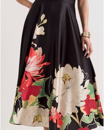 Phase Eight Cheryl Satin Printed Midi Dress