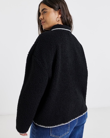 Black & White Whipstitch Borg Button Through