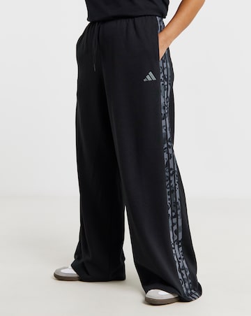 adidas Wide Leg Leopard Print 3 Stripe Jogger