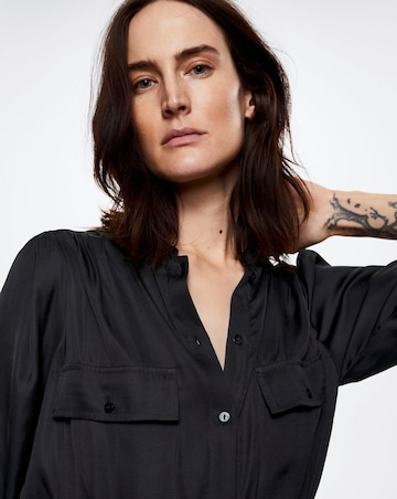 Mango Dominic Satin Shirt Dress