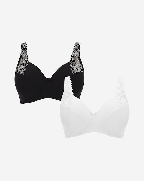 2 Pack Flora Full Cup Non Wired Bras