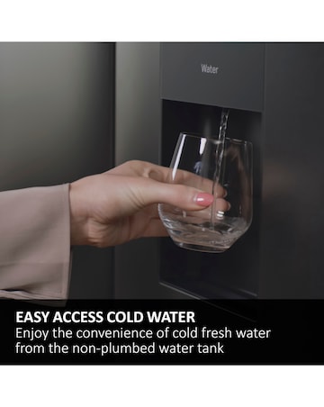 Haier Series 3 HSR3918EWPG American Fridge Freezer Non-Plumbed Silver + Install