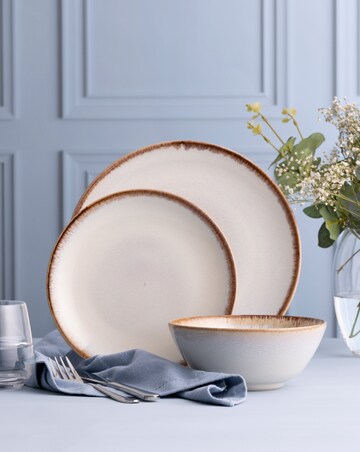 Mason Cash Cream Reactive Glaze 12 Piece Dinner Set