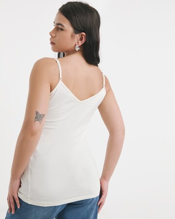 Simply Be Pink & Ivory 2 Pack V Neck Pure Cotton Longline Camis