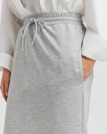 Grey Marl Jersey Maxi Sweat Skirt