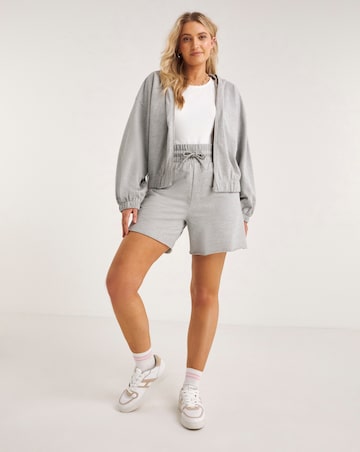 Grey Marl Zip Through Hoodie