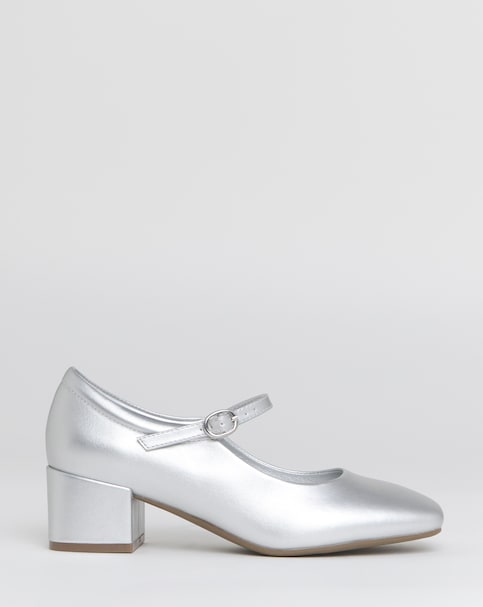 Heavenly Soles Patricia Block Heel Mary Janes - Wide Fit (E)