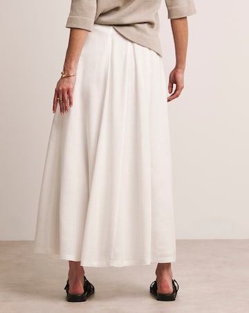 Anthology White Linen Seam Detail Maxi Skirt