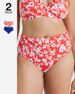 Value 2 Pack High Waist Bikini Bottoms