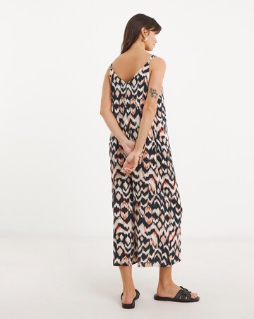 Wide Leg Strappy Culotte Jumpsuit