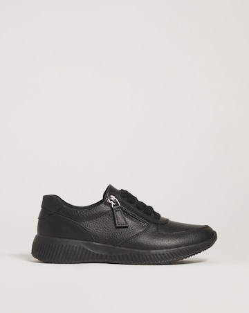 Heavenly Soles Seraphina Leather Lace Side Zip Trainers - Extra Wide Fit (EEE)