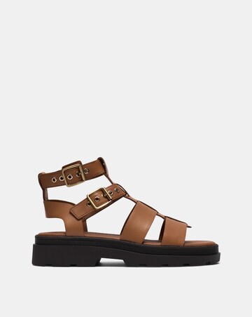 Clarks Tan Leather Orinoco3 Cross Sandals - Standard Fit (D)