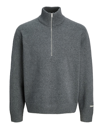 Jack & Jones Norrebro 1/4 Zip Jumper - Grey