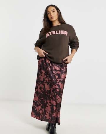 Chocolate & Pink Atelier Boucle Graphic Sweatshirt