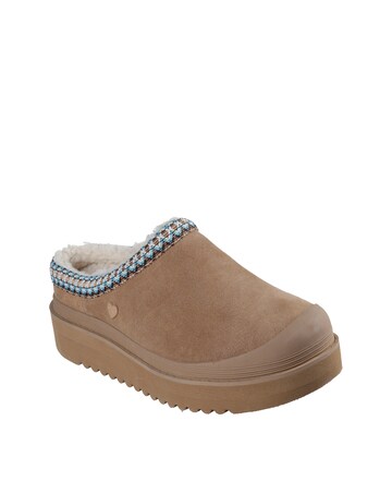 Skechers Bobs Dakota Suede Flatform Slipper Clog - Standard Fit