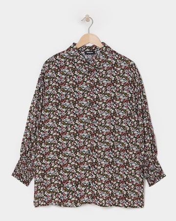 Multi Floral Long Sleeve Dipped Back Shirt