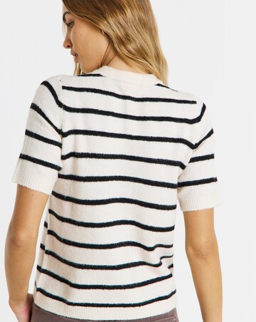 Simply Be Stripe Short Sleeve Cardigan