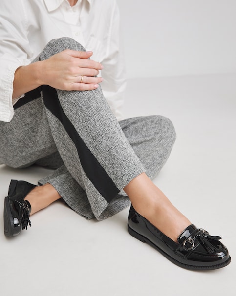 Simply Be Tampa Low Cut Tassel Loafers Wide E Fit