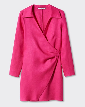 Mango Linen Wrap Dress