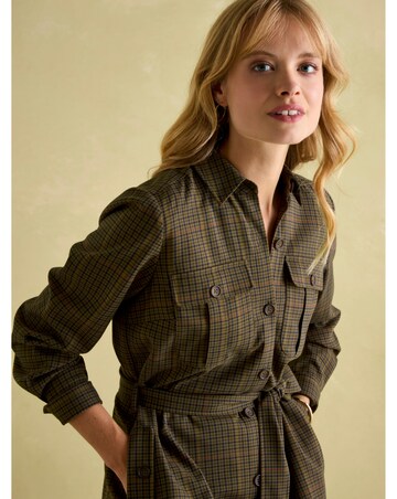 Joules Meredith Checked Shirt Midi Dress