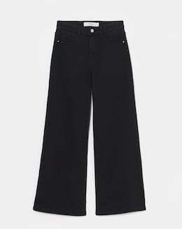 Black Cosy Finish Wide Leg Jeans