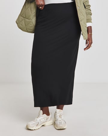 Black Jersey Tube Maxi Skirt