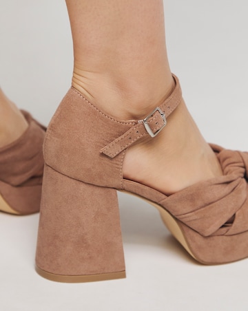 Agnes Knot Detail Platform Sandals - Extra Wide Fit (EEE)