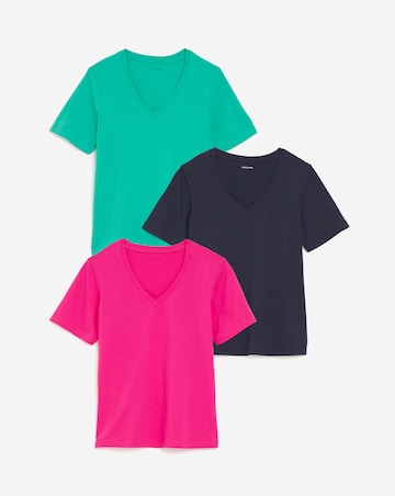 Pure Cotton 3 Pack V-Neck T-Shirts