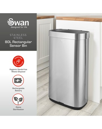Swan 80L Rectangular Sensor Bin