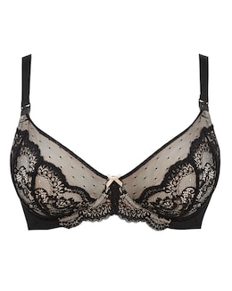 Figleaves Juliette Lace Flex Wire Nursing Bra C-H - Black