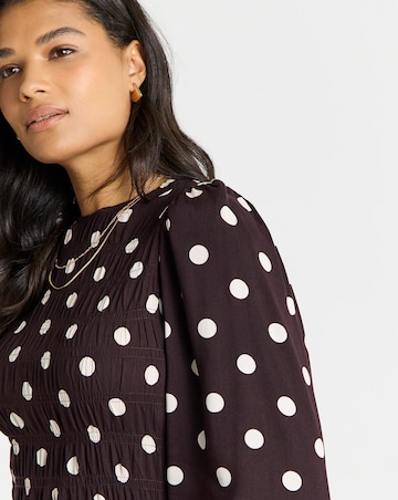 Shirred Long Sleeve Top