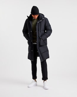 Black Longline Padded Coat