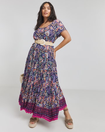 Joe Browns Tabitha Boho Border Crinkle Maxi Dress