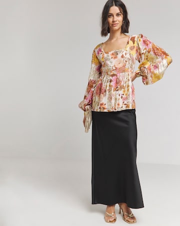 Jo by Joanna Hope Printed Balloon Sleeve Blouse