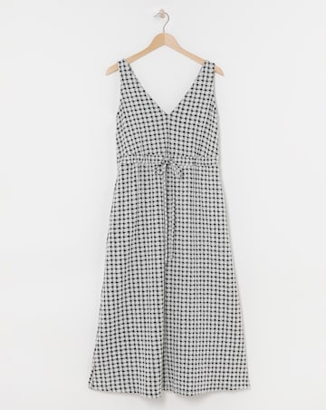 Check Jersey Pinafore Dress