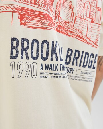 Jack & Jones Brooklyn Back Graphic T-Shirt - Cream