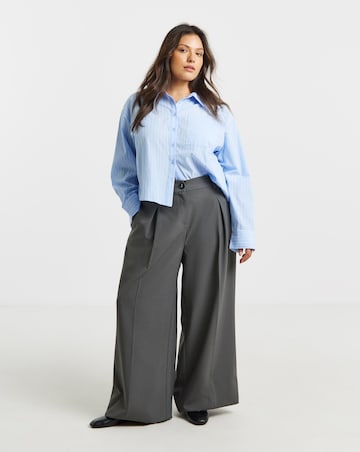 Charocal Elastic Back Pleated Wide Leg Trousers