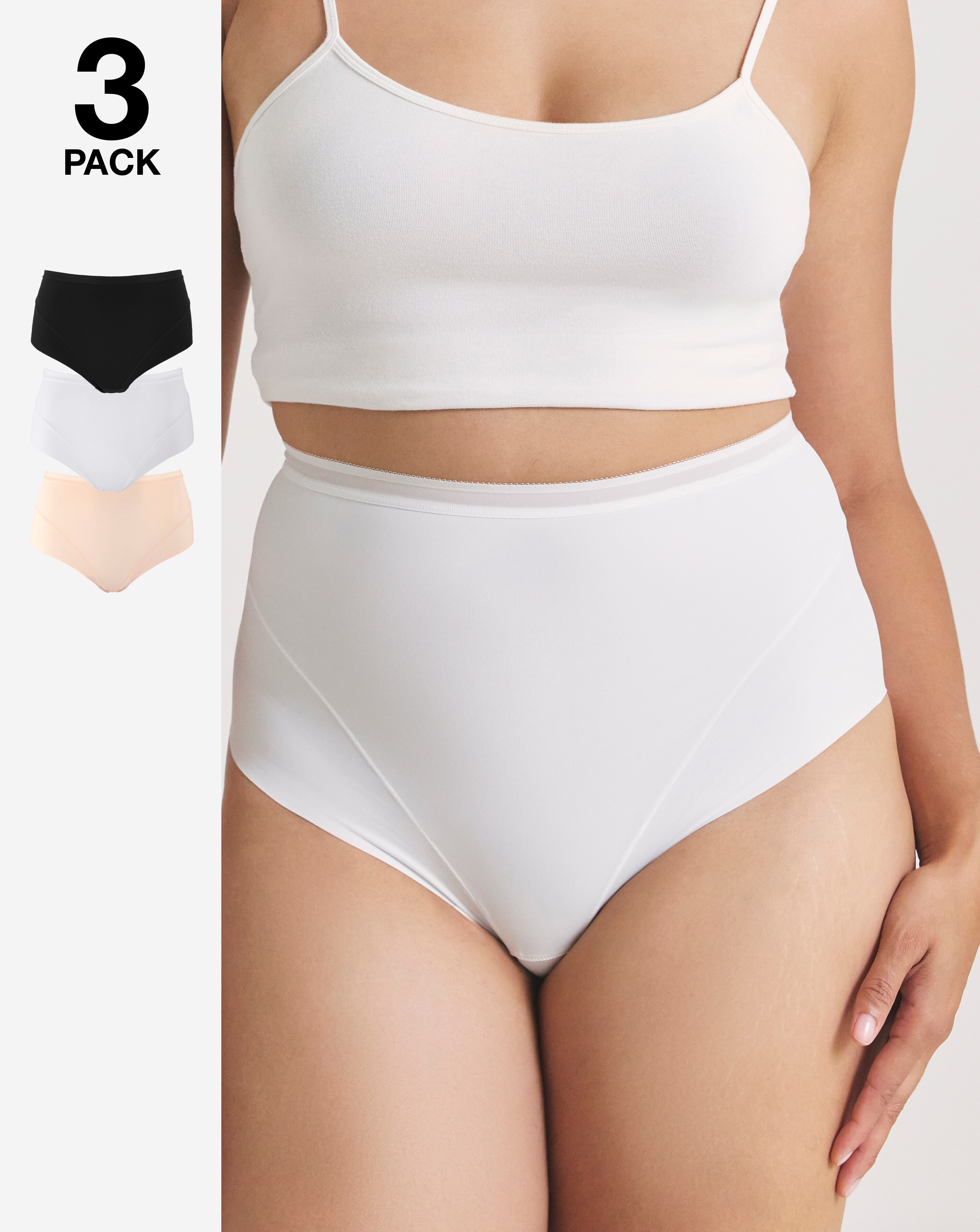 MAGISCULPT Light Control (3 Pack) Tummy Shapers Black/Blush/White