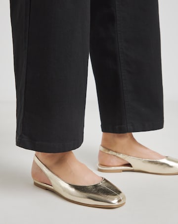 Gracious Square Toe Flat Slingback - Wide Fit (E)