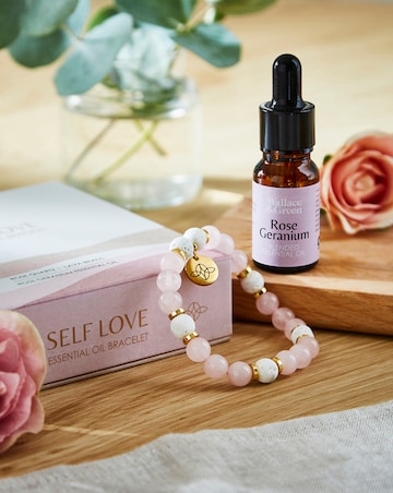 Self Love Rose Quartz Crystal Essential Oil Bracelet