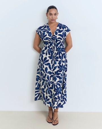 Mango Sleeveless V Neck Midi Dress