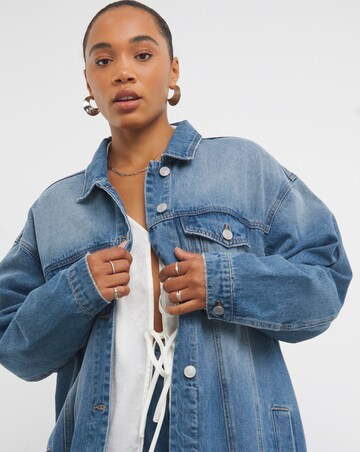 Mid Blue Maxi Denim Jacket