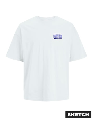 Jack & Jones Handyman Hank Back Graphic T-Shirt - White
