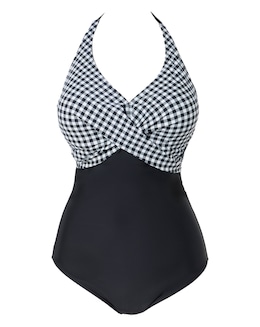 Figleaves Tailor Underwired Twist Front Tummy Control Swimsuit