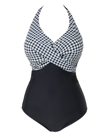 Figleaves Tailor Underwired Twist Front Tummy Control Swimsuit