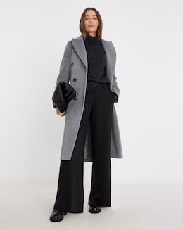 Black Tailored Jersey Wide Leg Trousers