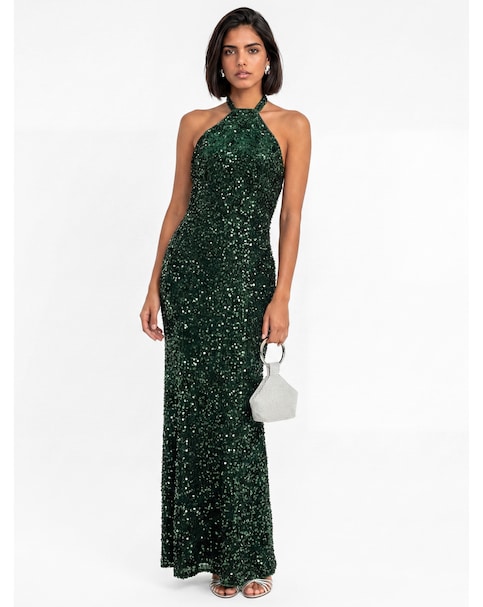 New In - Maya Deluxe Sequined Velvet Maxi Dress