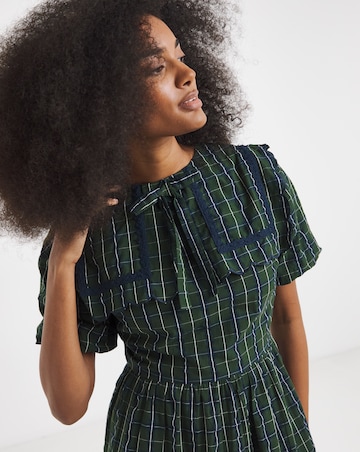 Neon Rose Tartan Midaxi Dress